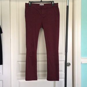 Burgundy Ankle-Length Pants (Size 6)